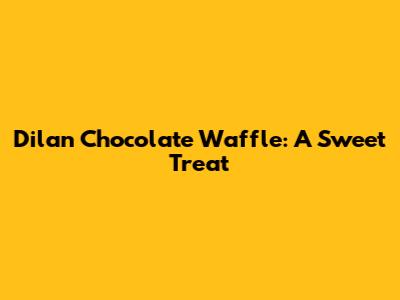 Dilan Chocolate Waffle: A Sweet Treat