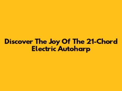 Discover The Joy Of The 21-Chord Electric Autoharp