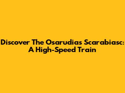 Discover The Osarudias Scarabiasc: A High-Speed Train