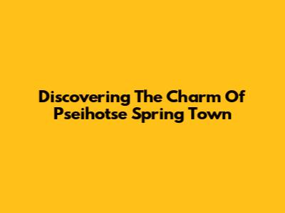 Discovering The Charm Of Pseihotse Spring Town