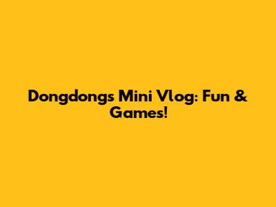 Dongdong's Mini Vlog: Fun & Games!