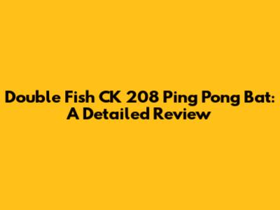 Double Fish CK 208 Ping Pong Bat: A Detailed Review