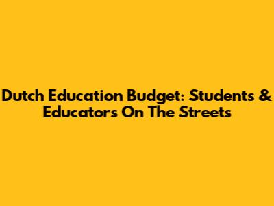Dutch Education Budget: Students & Educators On The Streets