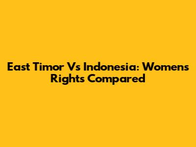 East Timor Vs Indonesia: Women's Rights Compared