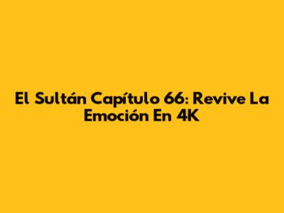 El Sultán Capítulo 66: Revive La Emoción En 4K