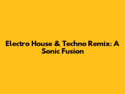 Electro House & Techno Remix: A Sonic Fusion