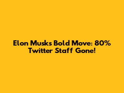Elon Musk's Bold Move: 80% Twitter Staff Gone!