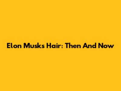 Elon Musk's Hair: Then And Now