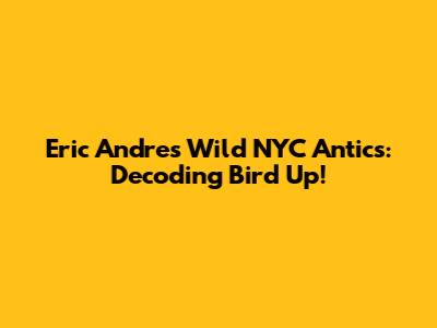 Eric Andre's Wild NYC Antics: Decoding 'Bird Up!'