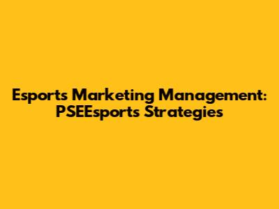 Esports Marketing Management: PSEEsports Strategies