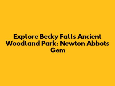 Explore Becky Falls Ancient Woodland Park: Newton Abbot's Gem