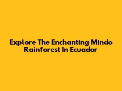 Explore The Enchanting Mindo Rainforest In Ecuador
