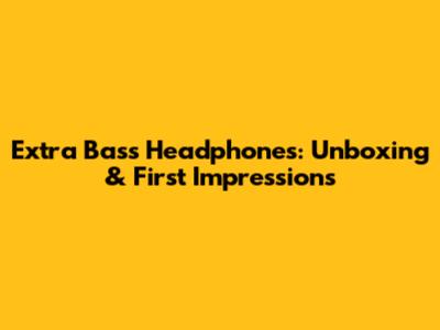 Extra Bass Headphones: Unboxing & First Impressions