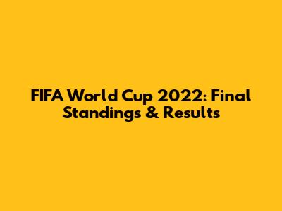 FIFA World Cup 2022: Final Standings & Results