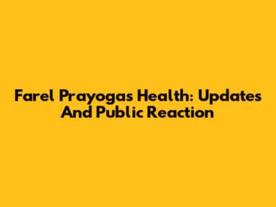 Farel Prayoga's Health: Updates And Public Reaction
