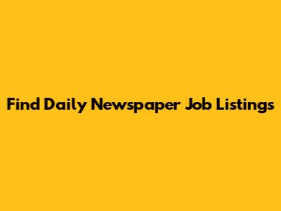 Find Daily Newspaper Job Listings