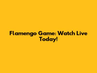 Flamengo Game: Watch Live Today!