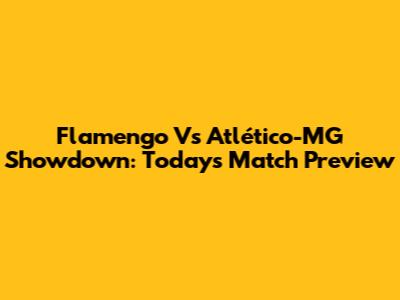 Flamengo Vs Atlético-MG Showdown: Today's Match Preview