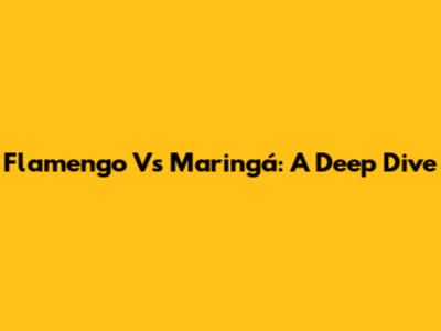 Flamengo Vs Maringá: A Deep Dive