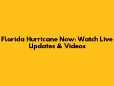 Florida Hurricane Now: Watch Live Updates & Videos