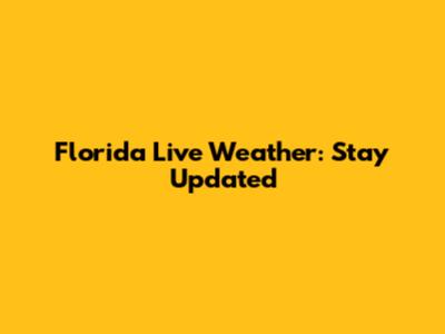 Florida Live Weather: Stay Updated