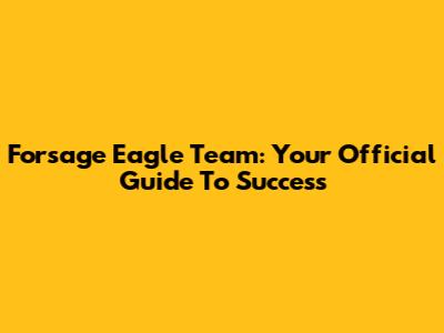 Forsage Eagle Team: Your Official Guide To Success