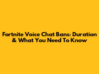 Fortnite Voice Chat Bans: Duration & What You Need To Know