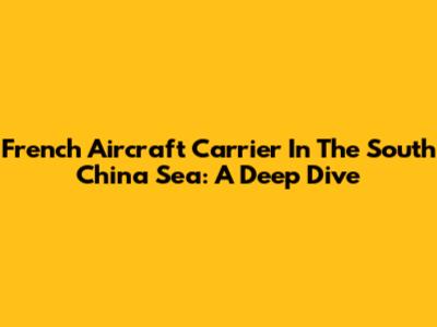 French Aircraft Carrier In The South China Sea: A Deep Dive