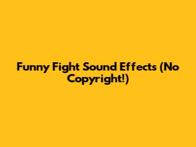 Funny Fight Sound Effects (No Copyright!)