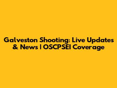 Galveston Shooting: Live Updates & News | OSCPSEI Coverage