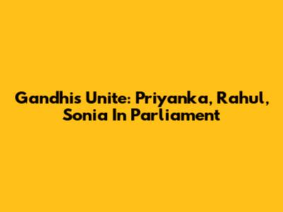 Gandhis Unite: Priyanka, Rahul, Sonia In Parliament