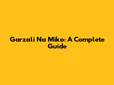 Garzali Na Miko: A Complete Guide