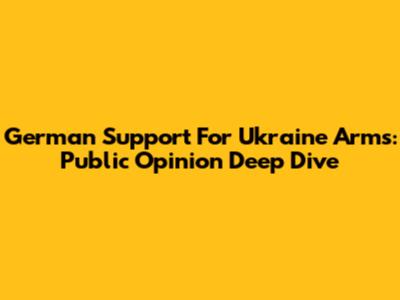 German Support For Ukraine Arms: Public Opinion Deep Dive