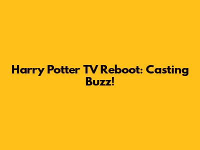 Harry Potter TV Reboot: Casting Buzz!