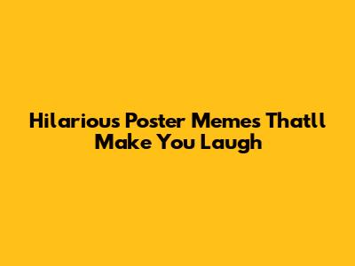 Hilarious Poster Memes That'll Make You Laugh