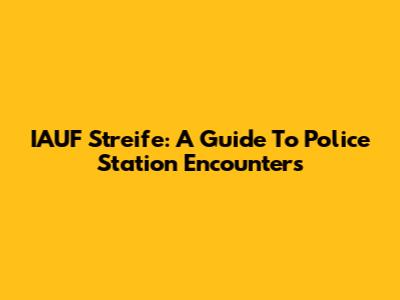 IAUF Streife: A Guide To Police Station Encounters