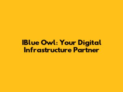 IBlue Owl: Your Digital Infrastructure Partner