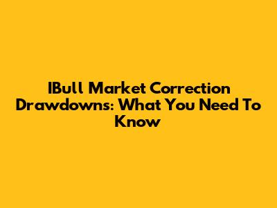 IBull Market Correction Drawdowns: What You Need To Know