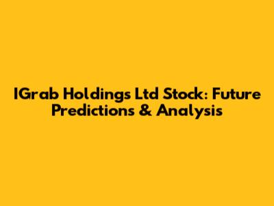 IGrab Holdings Ltd Stock: Future Predictions & Analysis