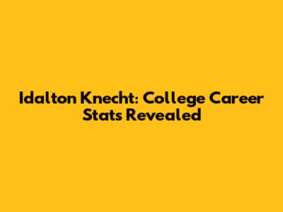 Idalton Knecht: College Career Stats Revealed