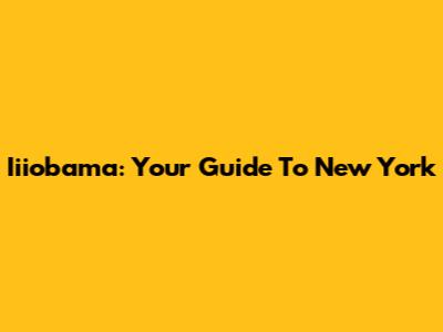 Iiiobama: Your Guide To New York