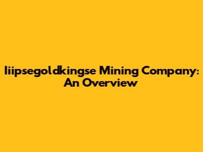 Iiipsegoldkingse Mining Company: An Overview