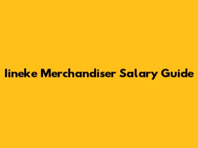 Iineke Merchandiser Salary Guide