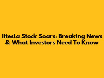 Iitesla Stock Soars: Breaking News & What Investors Need To Know