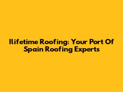 Ilifetime Roofing: Your Port Of Spain Roofing Experts