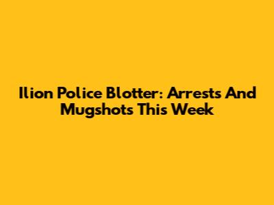 Ilion Police Blotter: Arrests And Mugshots This Week