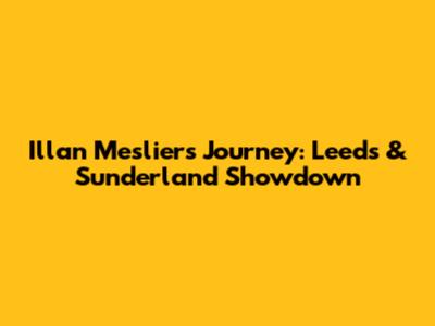 Illan Meslier's Journey: Leeds & Sunderland Showdown