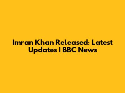 Imran Khan Released: Latest Updates | BBC News