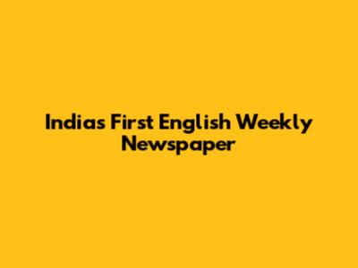 India's First English Weekly Newspaper