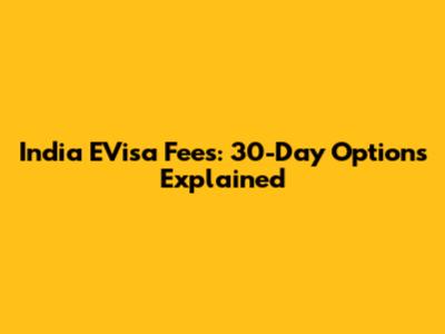 India EVisa Fees: 30-Day Options Explained
